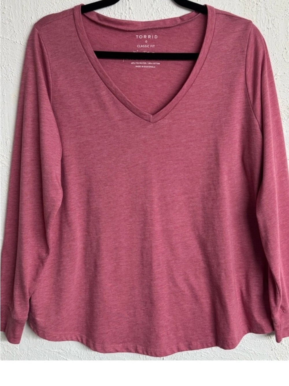 Torrid Rose V‑Neck Jersey Long Sleeve Top women’s Size 3x NWT